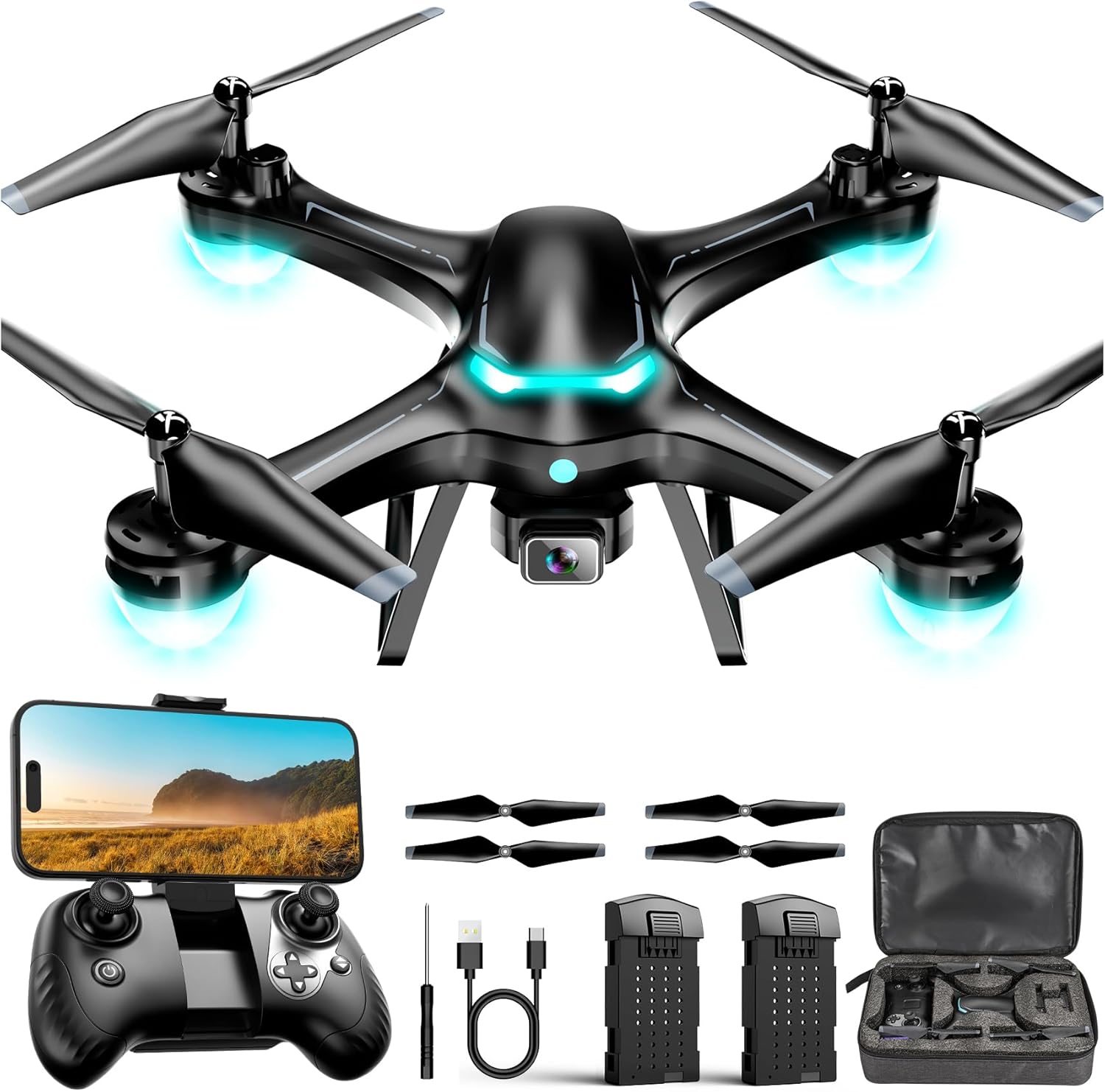 1080P Drone for Beginners with Gestures Selfie