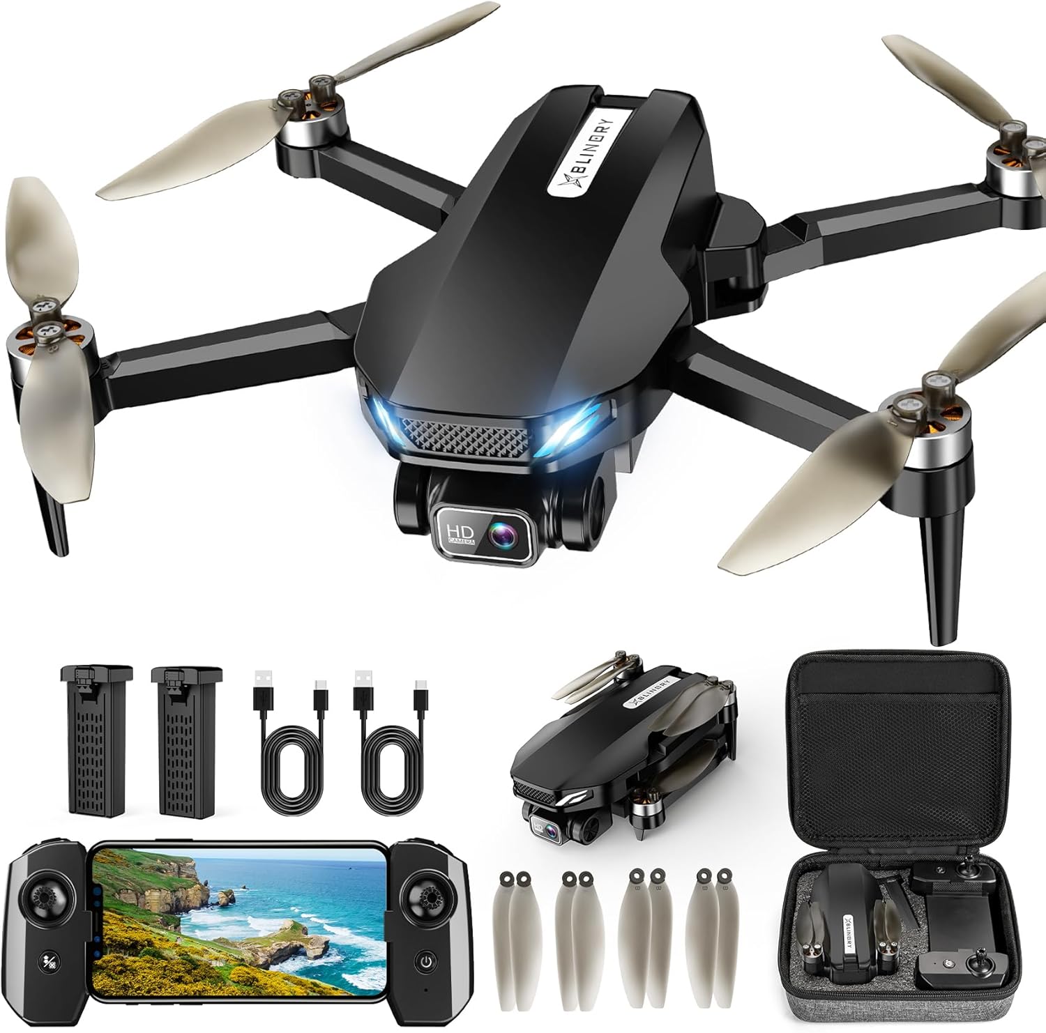 2K HD GPS Drone with Auto Return