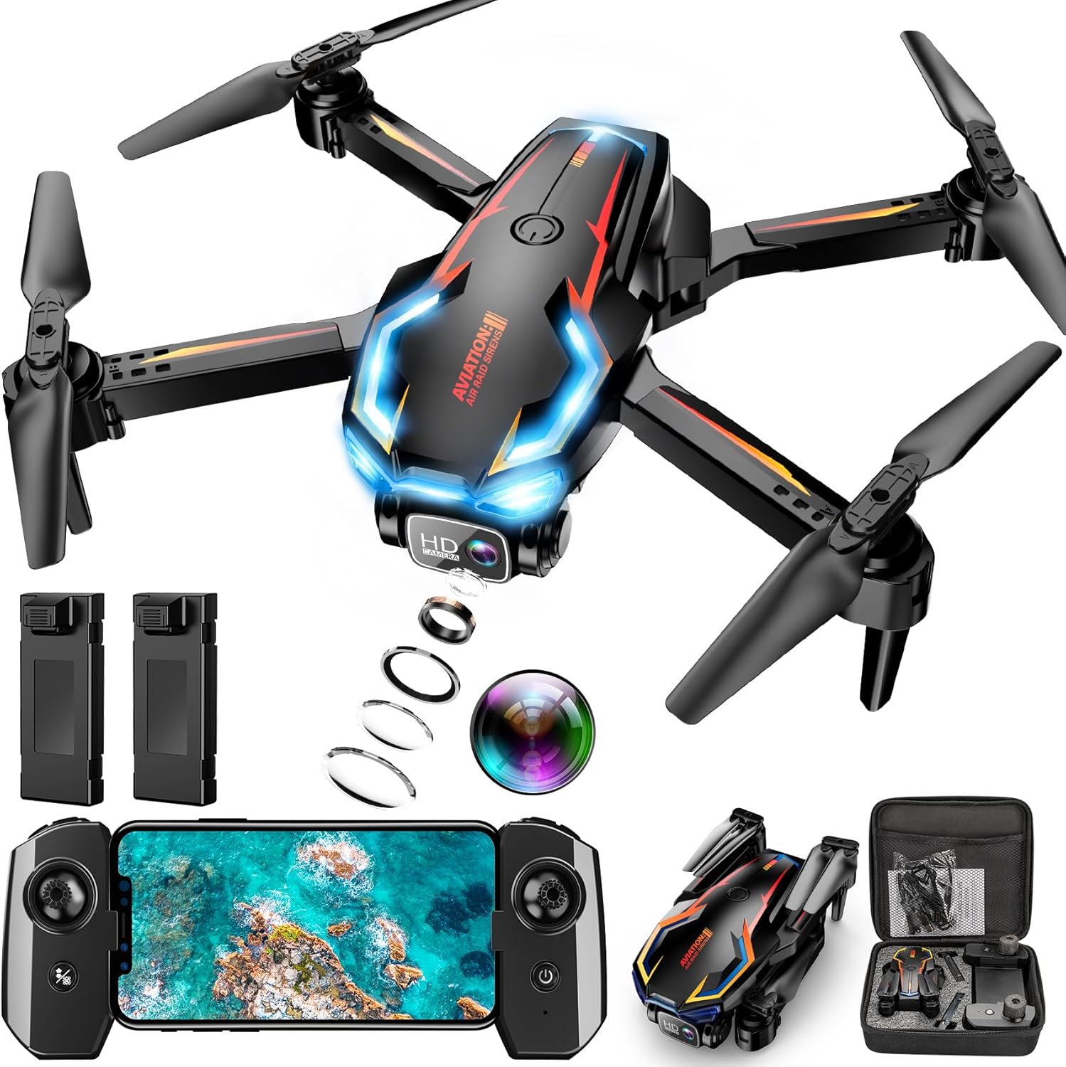 2K HD FPV Drone for Adults w/ Upgraded Altitude Hold