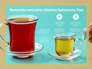 alt_text: Infographic on removing chlorine for better tea, showcasing methods, taste impact, and benefits.