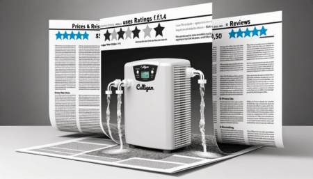 alt_text: "Cover image featuring a Culligan water softener with prices, ratings, and reviews in a sleek design."